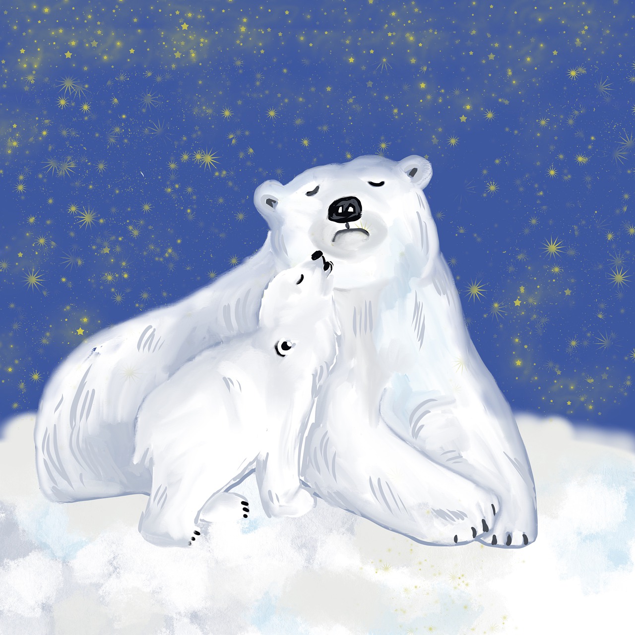 Белый медведь на леднике