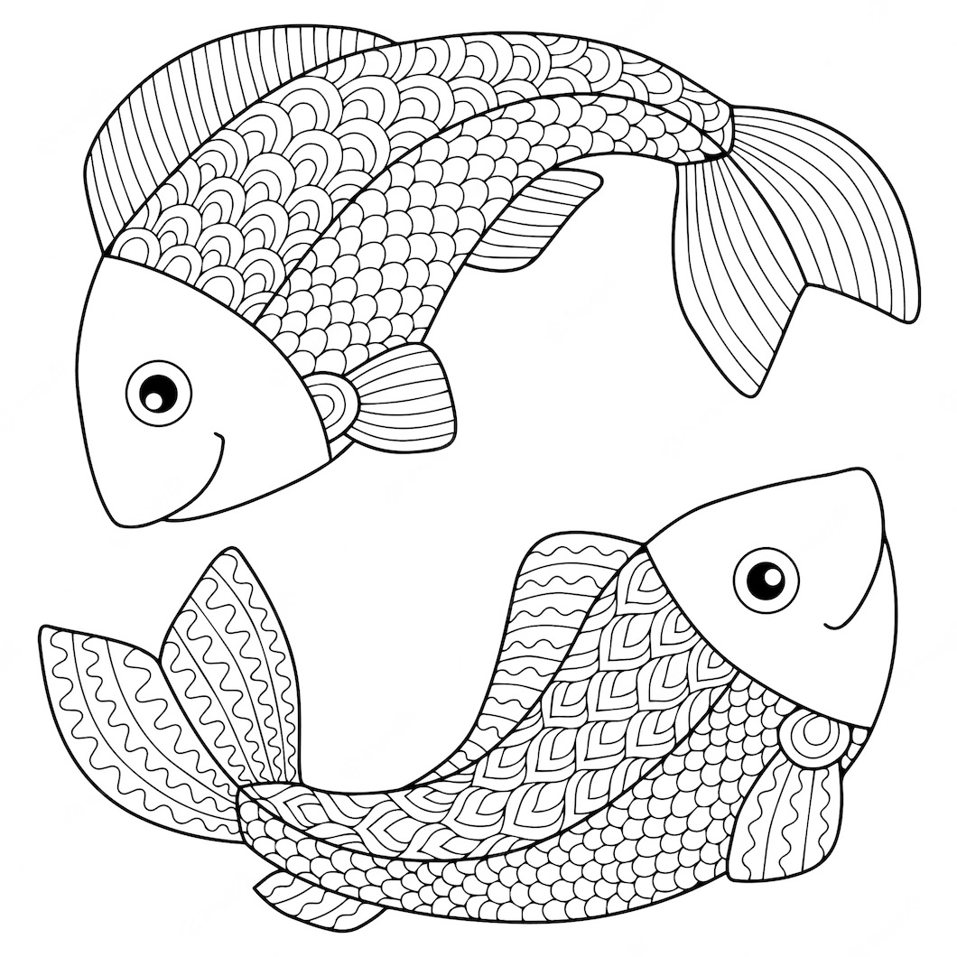 Раскраски антистресс простые рыба