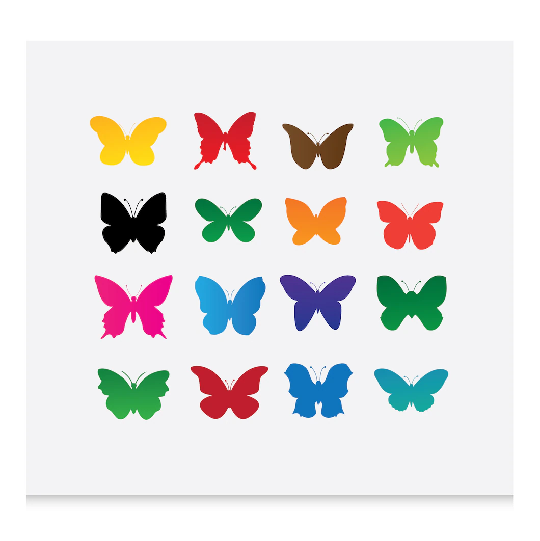 Разноцветный силуэт бабочки
