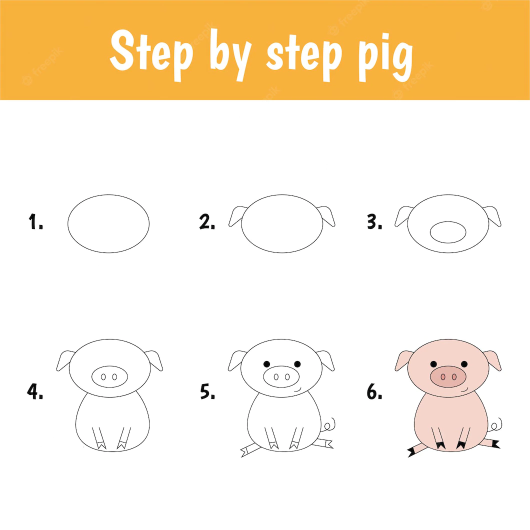Рисунки животных по шагам для детей