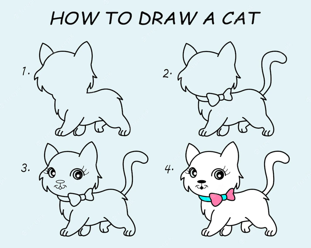 Рисунки для срисовки котики аниме