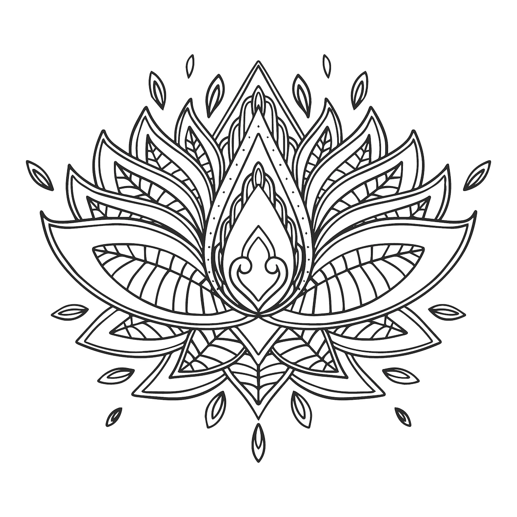 Mandala lotus flower drawing